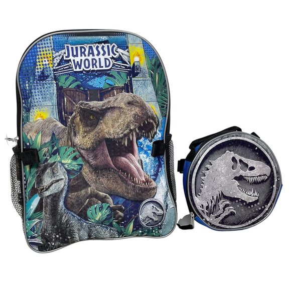 Jurassic World Other - Jurassic World Backpack and Lunch Box Set Kids Boys Girls Bag and Lunch Bag 16"